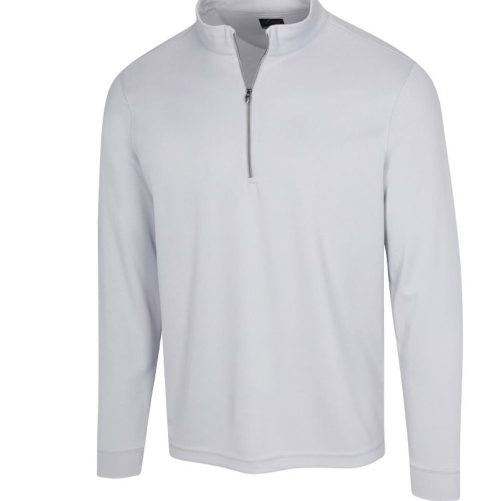 NEW Greg Norman ML75 Microlux 1/4 Zip Weather Knit LS Light Gray Size Large